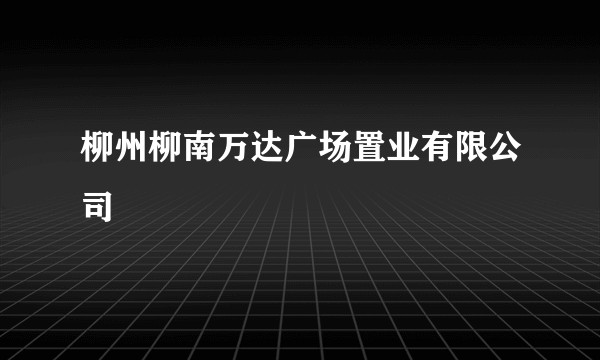 柳州柳南万达广场置业有限公司