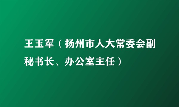 王玉军(扬州市人大常委会副秘书长、办公室主任)