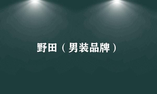 野田（男装品牌）
