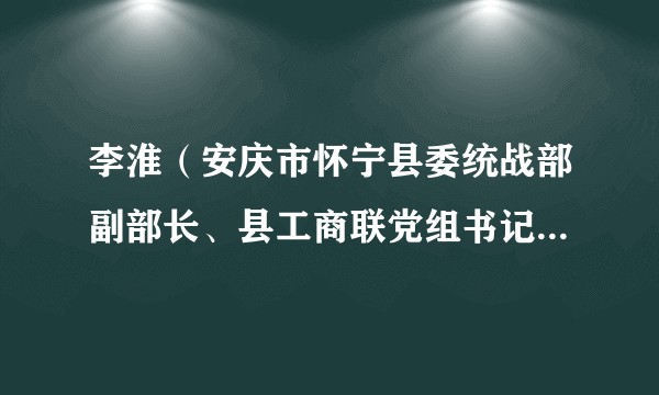 李淮（安庆市怀宁县委统战部副部长、县工商联党组书记、常务副主席）