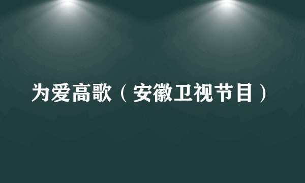 为爱高歌(安徽卫视节目)