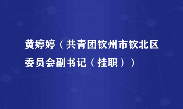黄婷婷（共青团钦州市钦北区委员会副书记（挂职））
