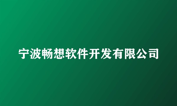 宁波畅想软件开发有限公司