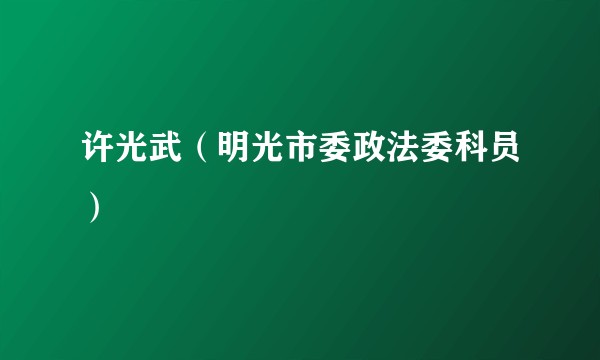 许光武（明光市委政法委科员）