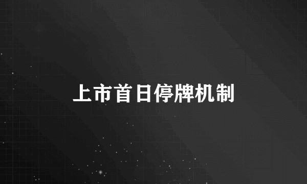 上市首日停牌机制