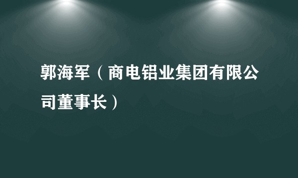 郭海军（商电铝业集团有限公司董事长）