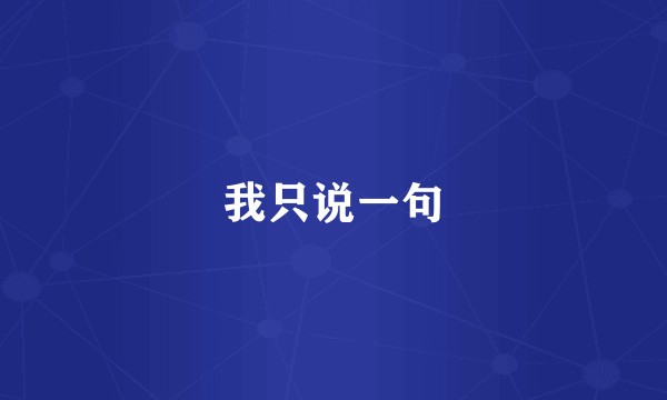我只说一句