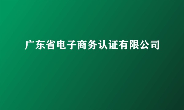 广东省电子商务认证有限公司