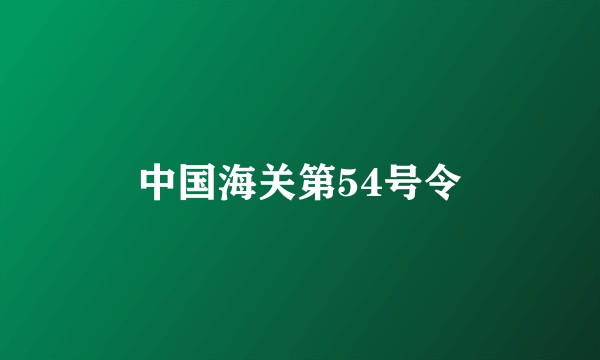 中国海关第54号令
