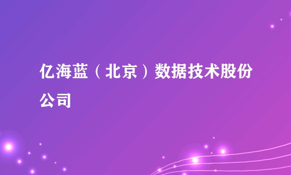 亿海蓝（北京）数据技术股份公司