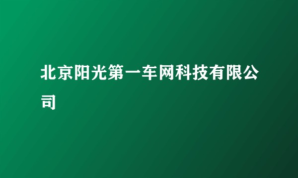 北京阳光第一车网科技有限公司