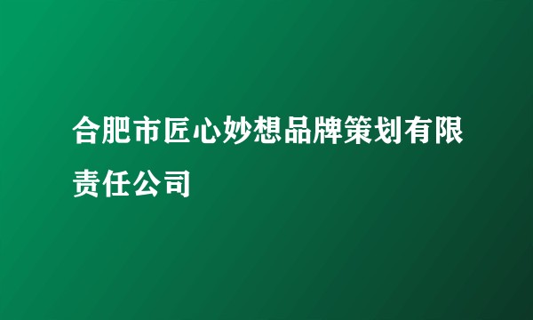 合肥市匠心妙想品牌策划有限责任公司