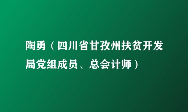 陶勇（四川省甘孜州扶贫开发局党组成员、总会计师）
