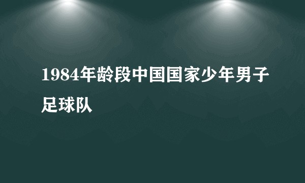 1984年龄段中国国家少年男子足球队