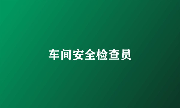 车间安全检查员