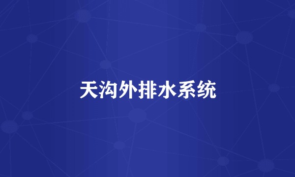 天沟外排水系统