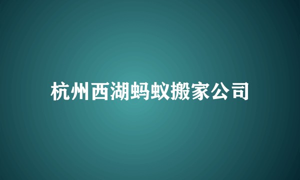 杭州西湖蚂蚁搬家公司