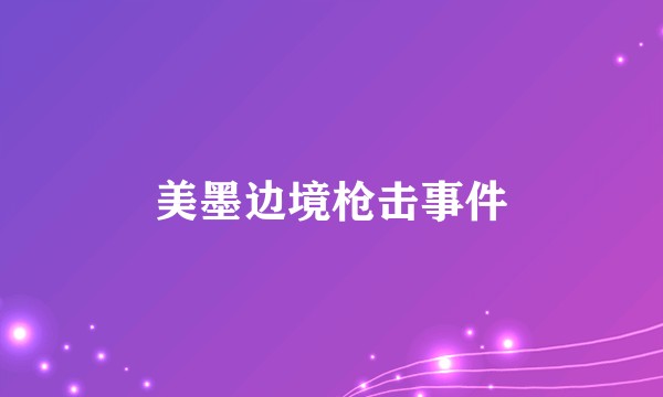 美墨边境枪击事件