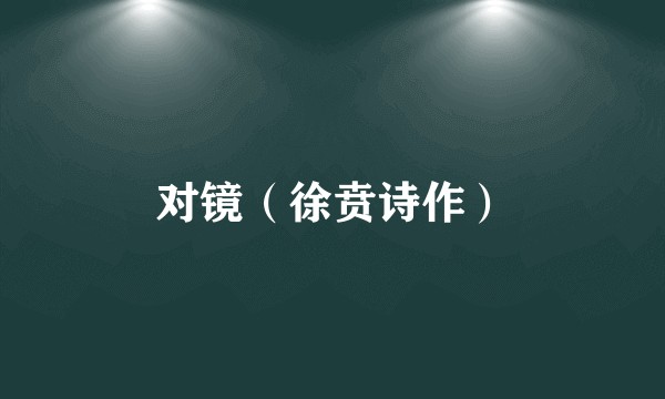 对镜（徐贲诗作）