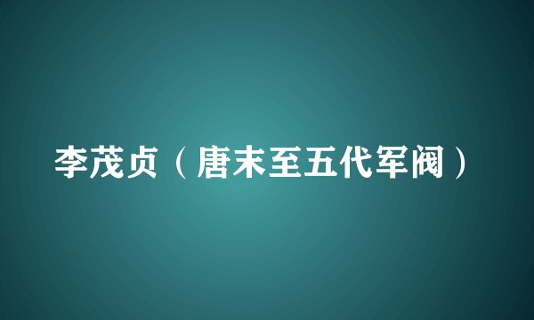 李茂贞（唐末至五代军阀）