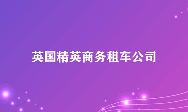 英国精英商务租车公司