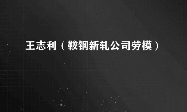 王志利（鞍钢新轧公司劳模）
