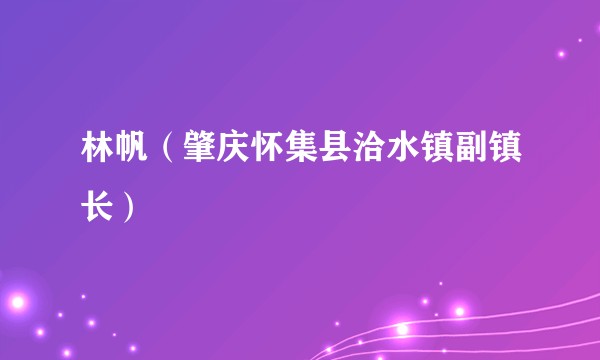 林帆（肇庆怀集县洽水镇副镇长）