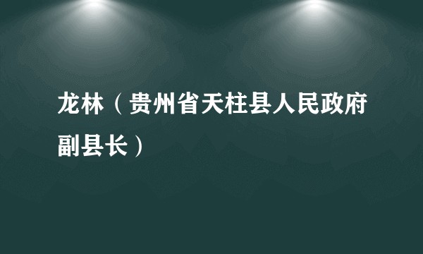 龙林（贵州省天柱县人民政府副县长）