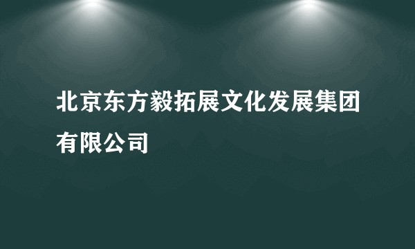北京东方毅拓展文化发展集团有限公司