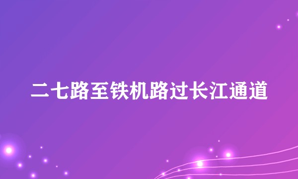 二七路至铁机路过长江通道