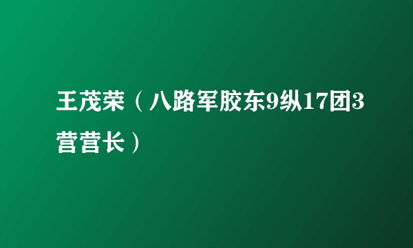 王茂荣（八路军胶东9纵17团3营营长）