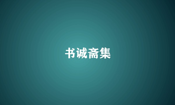 书诚斋集