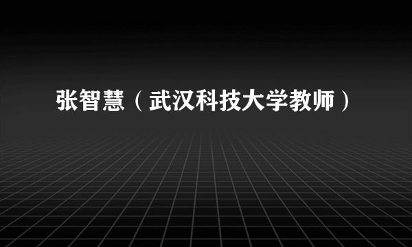 张智慧（武汉科技大学教师）