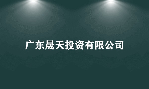 广东晟天投资有限公司