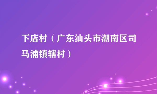 下店村（广东汕头市潮南区司马浦镇辖村）