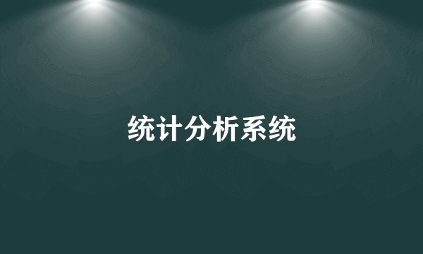 统计分析系统