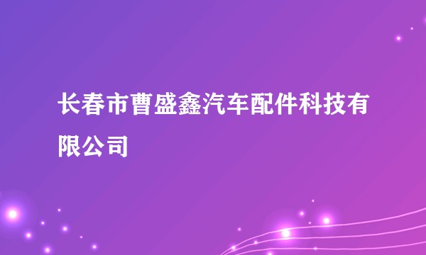 长春市曹盛鑫汽车配件科技有限公司