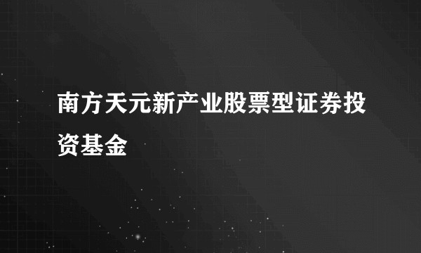 南方天元新产业股票型证券投资基金