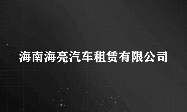 海南海亮汽车租赁有限公司