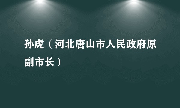 孙虎（河北唐山市人民政府原副市长）