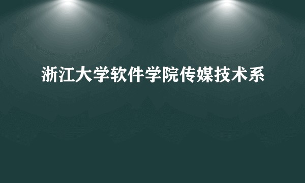 浙江大学软件学院传媒技术系
