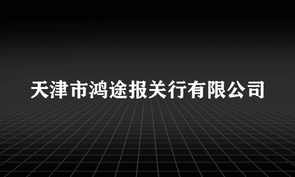 天津市鸿途报关行有限公司