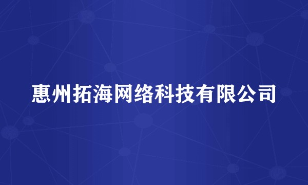 惠州拓海网络科技有限公司