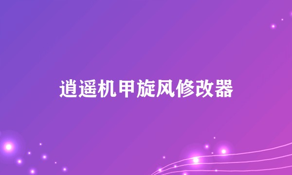 逍遥机甲旋风修改器