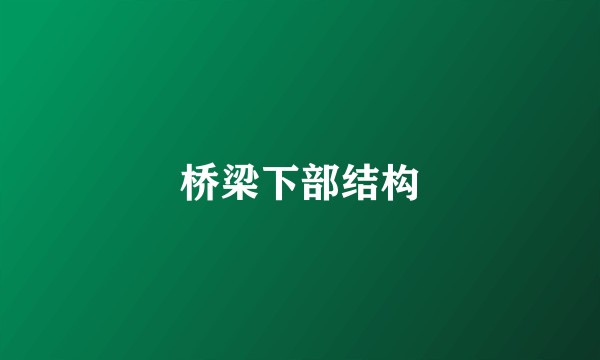 桥梁下部结构