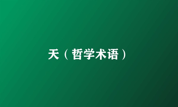 天（哲学术语）