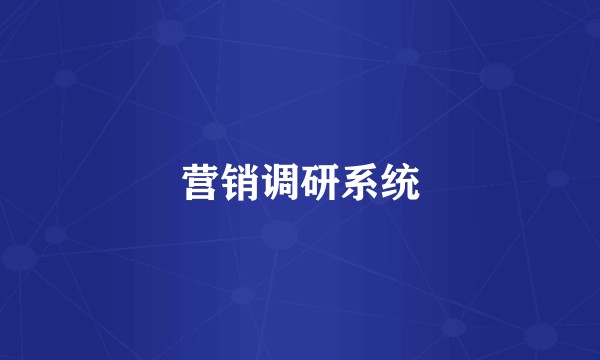 营销调研系统