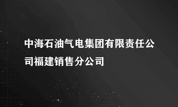 中海石油气电集团有限责任公司福建销售分公司