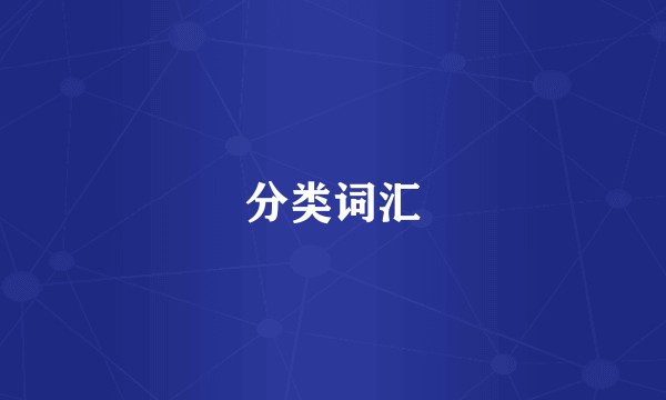 分类词汇