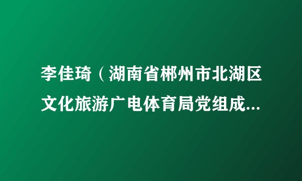 李佳琦（湖南省郴州市北湖区文化旅游广电体育局党组成员、副局长）